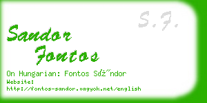 sandor fontos business card